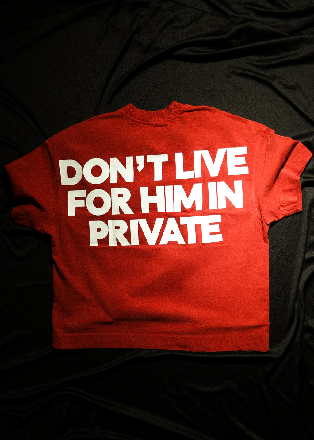 CAMISETA JESUS DIED FOR YOU IN PUBLIC VERMELHO VINHO