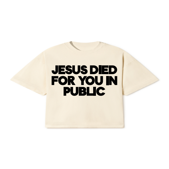 CAMISETA JESUS DIED FOR YOU IN PUBLIC OFF WHITE